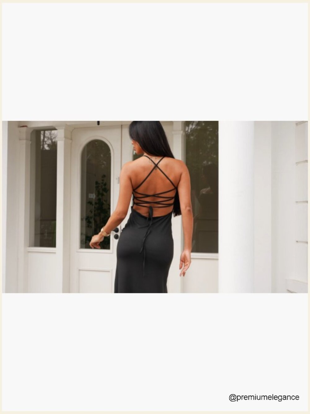Elegant Bodycon Maxi Gown with Square Neck and High Slit - Picture 7 of 7
